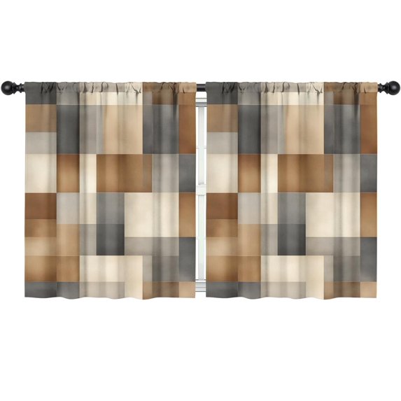 Blackout Kids Curtains,Brown and Grey Abstract Art Artwork Childrens Insulated Curtains Set Of 2,Bedroom Essentials,Toddler Room Decor 52x63in(132x160cm)