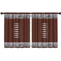 Blackout Kids Curtains,Brown Silver Football Pattern Childrens Insulated Curtains Set Of 2,Bedroom Essentials,Toddler Room Decor 42"x54"