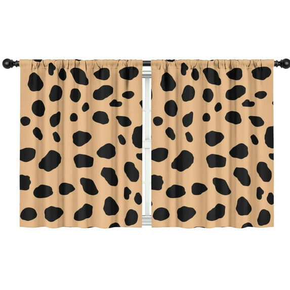 Blackout Kids Curtains,Brown and Black Of Leopard Print Childrens Insulated Curtains Set Of 2,Bedroom Essentials,Toddler Room Decor 42"x54"
