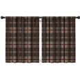 thumbnail image 1 of Blackout Kids Curtains,Brown and Red Checkered Pattern Children's Insulated Curtains Set Of 2,Bedroom Essentials,Toddler Room Decor 42"x54", 1 of 5