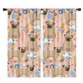 thumbnail image 1 of Blackout Kids Curtains,Bulldog Dog and Flower Florals Childrens Insulated Curtains Set Of 2,Bedroom Essentials,Toddler Room Decor 42"x84"(106x213cm), 1 of 4