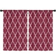 thumbnail image 1 of Blackout Kids Curtains,Burgundy Geometric Quatrefoil Pattern Childrens Insulated Curtains Set Of 2,Bedroom Essentials,Toddler Room Decor 52x84in(132x213cm), 1 of 5