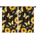 thumbnail image 1 of Blackout Kids Curtains,Butterflies Sunflowers Childrens Insulated Curtains Set Of 2,Bedroom Essentials,Toddler Room Decor 52x84in(132x213cm), 1 of 4