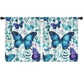 thumbnail image 1 of Blackout Kids Curtains,Butterflies and Leaves Pattern Childrens Insulated Curtains Set Of 2,Bedroom Essentials,Toddler Room Decor 52x63in(132x160cm), 1 of 4