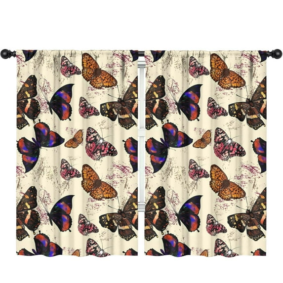 Blackout Kids Curtains,Butterfly Colorful Wing Pattern Childrens Insulated Curtains Set Of 2,Bedroom Essentials,Toddler Room Decor 52"x84"