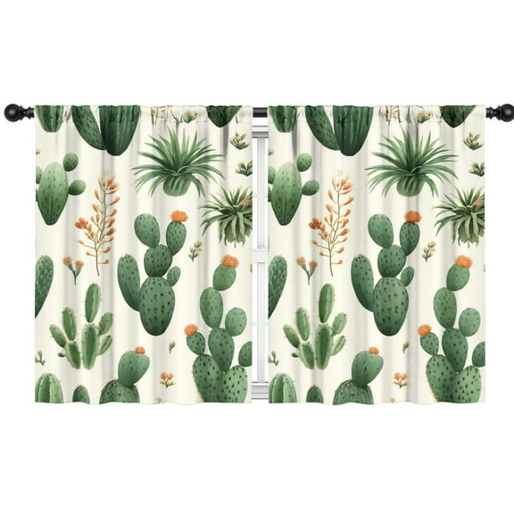 Blackout Kids Curtains,Cactus Pattern Childrens Insulated Curtains Set Of 2,Bedroom Essentials,Toddler Room Decor 42x54in(106x137cm)
