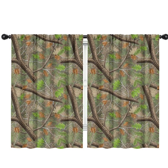 Blackout Kids Curtains,Camo and Branch Brown Pattern Children's Insulated Curtains Set Of 2,Bedroom Essentials,Toddler Room Decor 42"x63"