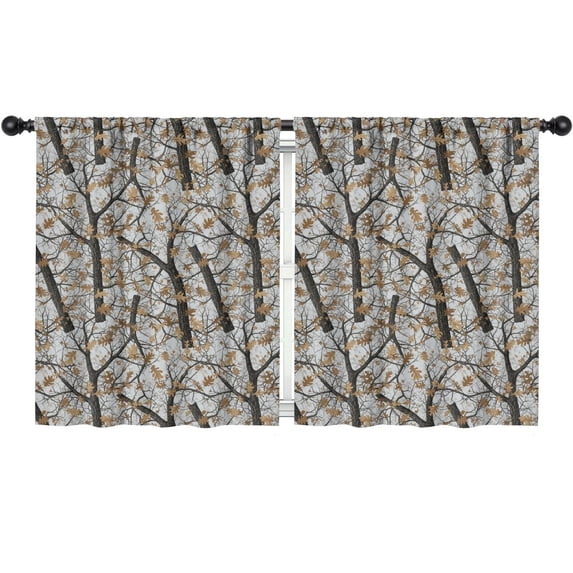 Blackout Kids Curtains,Camo and Oak Grey Pattern Children's Insulated Curtains Set Of 2,Bedroom Essentials,Toddler Room Decor 52"x63"