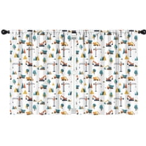 Blackout Kids Curtains,Cartoon Construction Vehicles Mountains Childrens Insulated Curtains Set Of 2,Bedroom Essentials,Toddler Room Decor 42"x54"