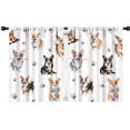 thumbnail image 1 of Blackout Kids Curtains,Cartoon Corgi Dog and Footprints Childrens Insulated Curtains Set Of 2,Bedroom Essentials,Toddler Room Decor 42"x54"(106x137cm), 1 of 4