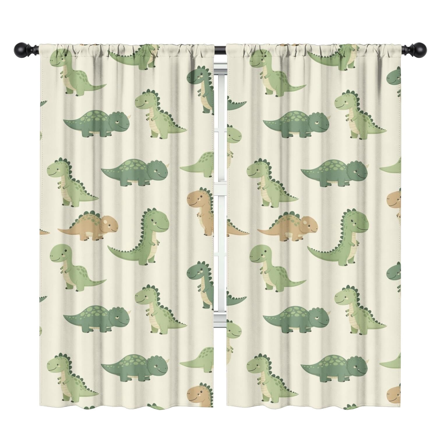 Blackout Kids Curtains,Cartoon Dinosaurs Childrens Insulated Curtains Set Of 2,Bedroom Essentials,Toddler Room Decor 42"x84"