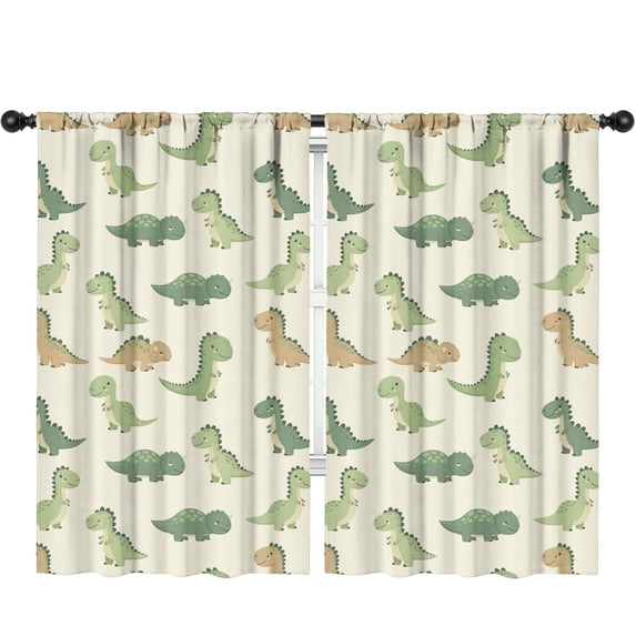 Blackout Kids Curtains,Cartoon Dinosaurs Childrens Insulated Curtains Set Of 2,Bedroom Essentials,Toddler Room Decor 52"x84"
