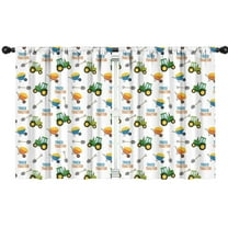 Blackout Kids Curtains,Cartoon Tractors Wheelbarrows White Pattern Childrens Insulated Curtains Set Of 2,Bedroom Essentials,Toddler Room Decor 42"x54"