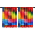 thumbnail image 1 of Blackout Kids Curtains,Checkered Childrens Insulated Curtains Set Of 2,Bedroom Essentials,Toddler Room Decor 42"x54"(106x137cm), 1 of 4
