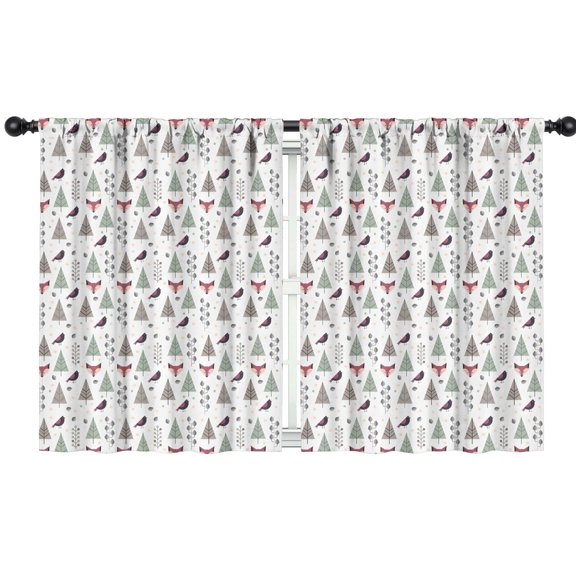 Blackout Kids Curtains,Christmas Forest Pattern Childrens Insulated Curtains Set Of 2,Bedroom Essentials,Toddler Room Decor 42"x54"