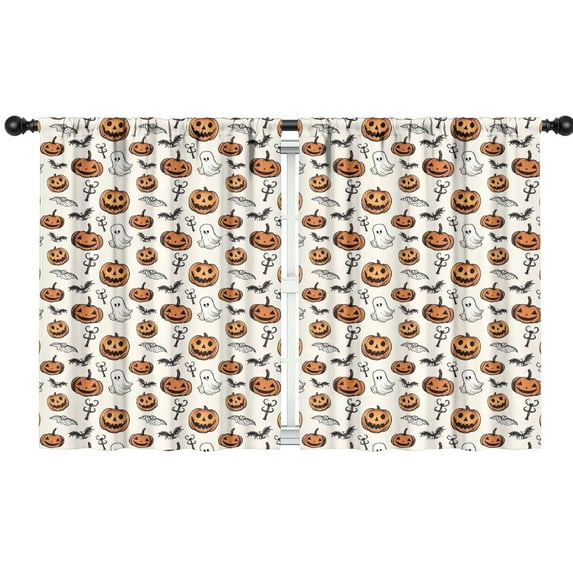 Blackout Kids Curtains,Classic Halloween Pattern Childrens Insulated Curtains Set Of 2,Bedroom Essentials,Toddler Room Decor 42"x54"