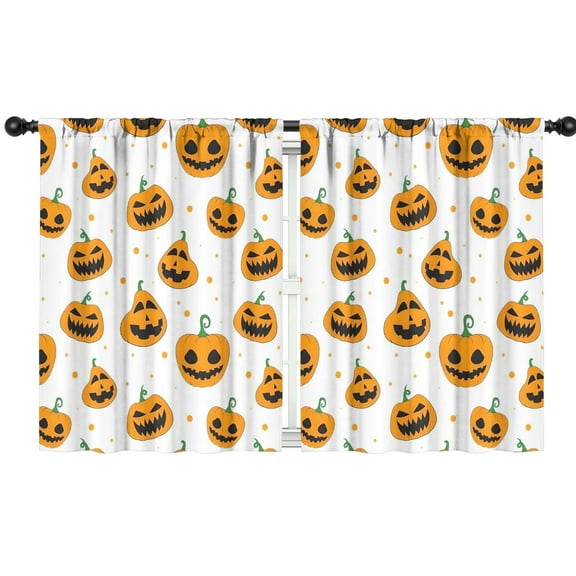 Blackout Kids Curtains,Classic Halloween Pumpkins Pattern Childrens Insulated Curtains Set Of 2,Bedroom Essentials,Toddler Room Decor 42"x54"