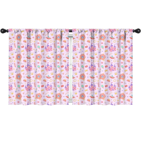 Blackout Kids Curtains,Classic Princess Pattern Childrens Insulated Curtains Set Of 2,Bedroom Essentials,Toddler Room Decor 52"x63"