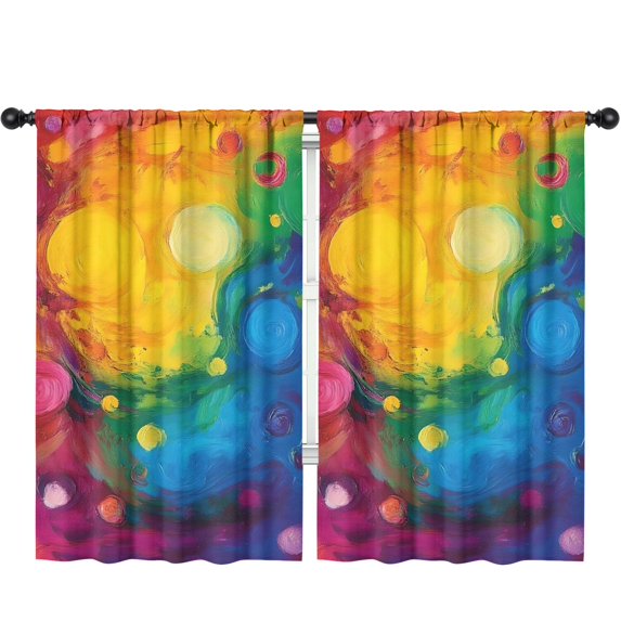 Blackout Kids Curtains,Colorful Abstract Pattern Childrens Insulated Curtains Set Of 2,Bedroom Essentials,Toddler Room Decor 52"x84"