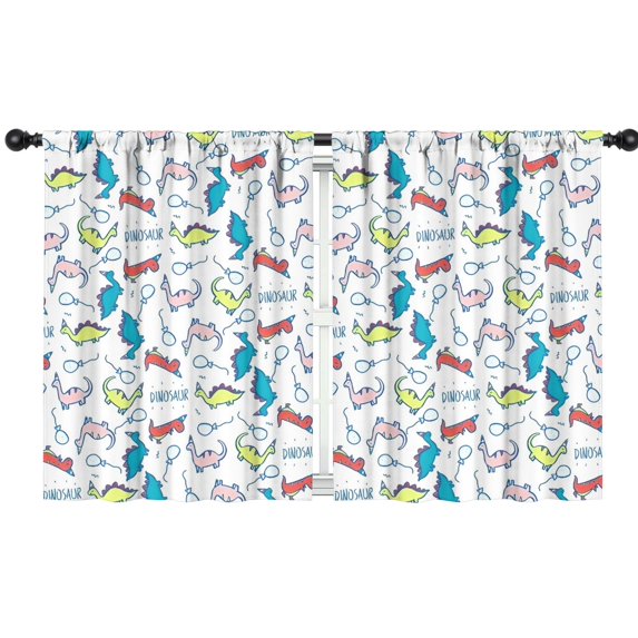 Blackout Kids Curtains,Colorful Cartoon Dinosaurs Balloons Pattern Childrens Insulated Curtains Set Of 2,Bedroom Essentials,Toddler Room Decor 42"x54"