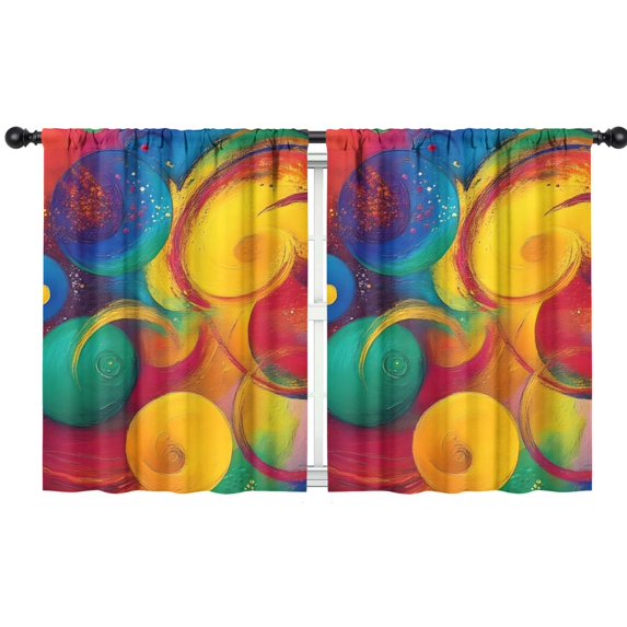 Blackout Kids Curtains,Colorful Circular Pattern Childrens Insulated Curtains Set Of 2,Bedroom Essentials,Toddler Room Decor 42"x54"
