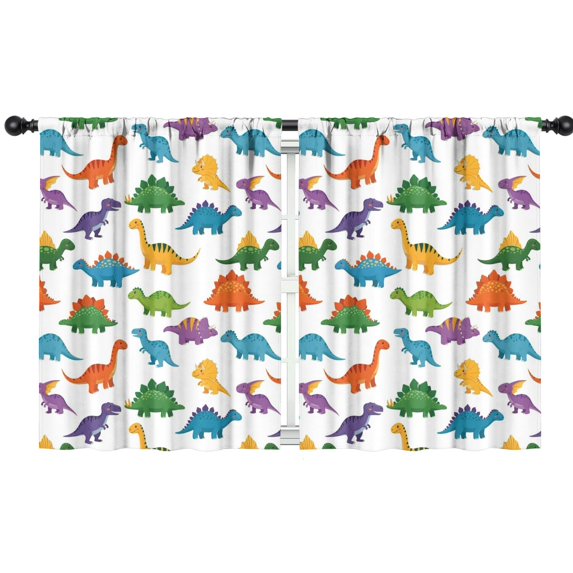 Blackout Kids Curtains,Colorful Dinosaur Assortment Pattern Childrens Insulated Curtains Set Of 2,Bedroom Essentials,Toddler Room Decor 42"x54"