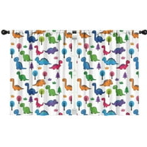 Blackout Kids Curtains,Colorful Dinosaur and Tree Pattern Childrens Insulated Curtains Set Of 2,Bedroom Essentials,Toddler Room Decor 42"x54"
