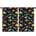 thumbnail image 1 of Blackout Kids Curtains,Colorful Dinosaurs Black Pattern Childrens Insulated Curtains Set Of 2,Bedroom Essentials,Toddler Room Decor 42"x63", 1 of 5