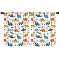 Blackout Kids Curtains,Colorful Dinosaurs Bones Pattern Childrens Insulated Curtains Set Of 2,Bedroom Essentials,Toddler Room Decor 42"x54"