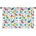 thumbnail image 1 of Blackout Kids Curtains,Colorful Dinosaurs Leaf White Pattern Childrens Insulated Curtains Set Of 2,Bedroom Essentials,Toddler Room Decor 42"x54", 1 of 5