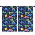 thumbnail image 1 of Blackout Kids Curtains,Colorful Dinosaurs Plant Dark Blue Pattern Childrens Insulated Curtains Set Of 2,Bedroom Essentials,Toddler Room Decor 52"x84", 1 of 5