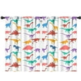 thumbnail image 1 of Blackout Kids Curtains,Colorful Dinosaurs Silhouettes Pattern Childrens Insulated Curtains Set Of 2,Bedroom Essentials,Toddler Room Decor 42"x63", 1 of 5