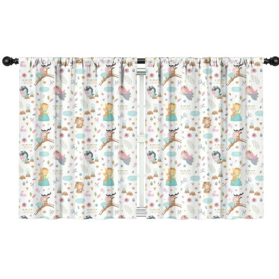 Blackout Kids Curtains,Colorful Forest Princess Pattern Childrens Insulated Curtains Set Of 2,Bedroom Essentials,Toddler Room Decor 42"x54"