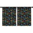 thumbnail image 1 of Blackout Kids Curtains,Colorful Games Symbol Black Pattern Childrens Insulated Curtains Set Of 2,Bedroom Essentials,Toddler Room Decor 42"x54", 1 of 5