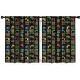 thumbnail image 1 of Blackout Kids Curtains,Colorful Games Symbol Black Pattern Childrens Insulated Curtains Set Of 2,Bedroom Essentials,Toddler Room Decor 42"x54", 1 of 5