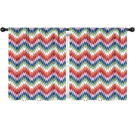 Blackout Kids Curtains,Colorful Geometric Chevron Pattern Childrens Insulated Curtains Set Of 2,Bedroom Essentials,Toddler Room Decor 52x63in(132x160cm)