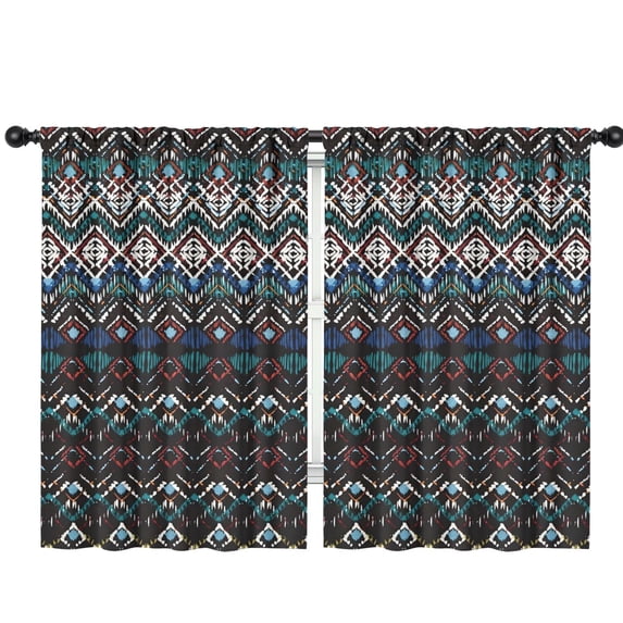 Blackout Kids Curtains,Colorful Geometric Pattern Childrens Insulated Curtains Set Of 2,Bedroom Essentials,Toddler Room Decor 42x63in(106x160cm)