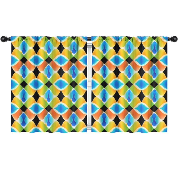 Blackout Kids Curtains,Colorful Geometric Pattern Childrens Insulated Curtains Set Of 2,Bedroom Essentials,Toddler Room Decor 52x63in(132x160cm)