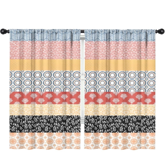 Blackout Kids Curtains,Boho Bohemia Geometric Line Art Childrens Insulated Curtains Set Of 2,Bedroom Essentials,Toddler Room Decor 52"x84"(132x213cm)