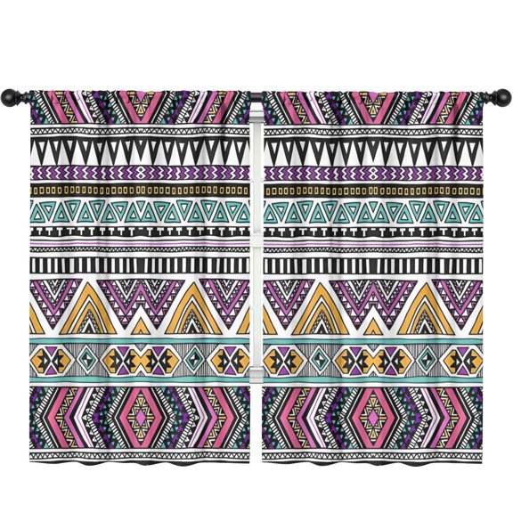 Blackout Kids Curtains,Boho Bohemia Geometric Line Art Childrens Insulated Curtains Set Of 2,Bedroom Essentials,Toddler Room Decor 52"x84"(132x213cm)