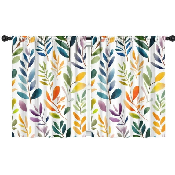 Blackout Kids Curtains,Colorful Leaves Pattern Childrens Insulated Curtains Set Of 2,Bedroom Essentials,Toddler Room Decor 42x54in(106x137cm)