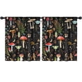 thumbnail image 1 of Blackout Kids Curtains,Colorful Mushroom Leaf Black Pattern Childrens Insulated Curtains Set Of 2,Bedroom Essentials,Toddler Room Decor 52"x63", 1 of 5