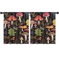 thumbnail image 1 of Blackout Kids Curtains,Colorful Mushroom Leaf Black Pattern Childrens Insulated Curtains Set Of 2,Bedroom Essentials,Toddler Room Decor 52"x63", 1 of 5