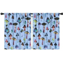 Blackout Kids Curtains,Colorful Mushroom Pattern Light Blue Pattern Childrens Insulated Curtains Set Of 2,Bedroom Essentials,Toddler Room Decor 42"x54"
