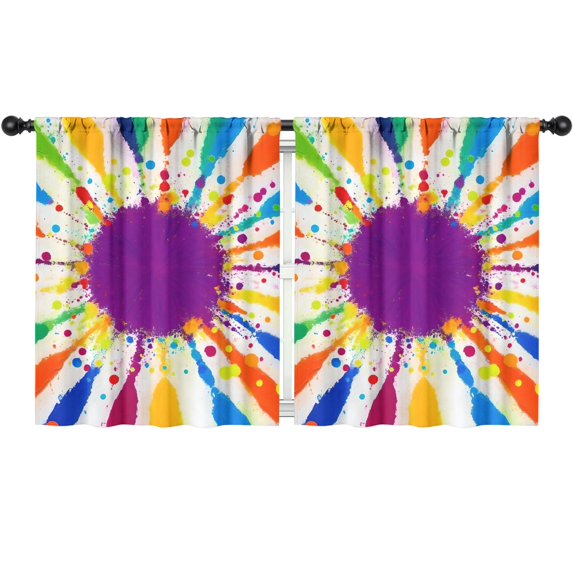 Blackout Kids Curtains,Colorful Paint Splash Burst Childrens Insulated Curtains Set Of 2,Bedroom Essentials,Toddler Room Decor 52"x63"