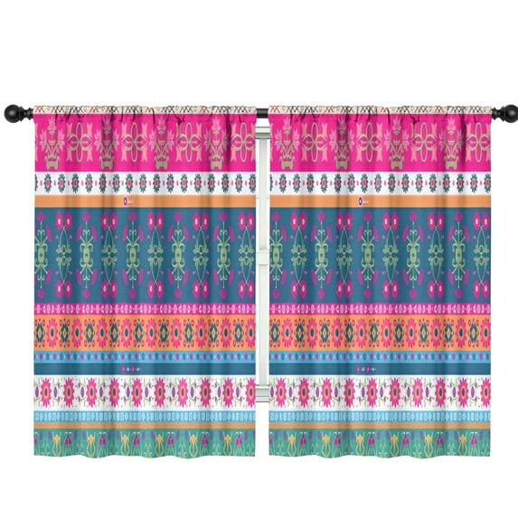 Blackout Kids Curtains,Colorful Pioneer Flower Striped Pattern Childrens Insulated Curtains Set Of 2,Bedroom Essentials,Toddler Room Decor 42x63in(106x160cm)