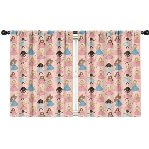 Blackout Kids Curtains,Colorful Princess Dance Pattern Childrens Insulated Curtains Set Of 2,Bedroom Essentials,Toddler Room Decor 42"x54"