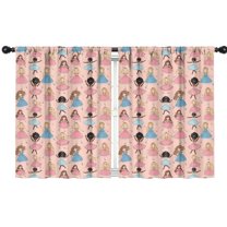 Blackout Kids Curtains,Colorful Princess Dance Pattern Childrens Insulated Curtains Set Of 2,Bedroom Essentials,Toddler Room Decor 42"x54"