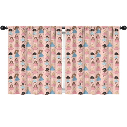 Blackout Kids Curtains,Colorful Princess Dance Pattern Childrens Insulated Curtains Set Of 2,Bedroom Essentials,Toddler Room Decor 52"x63"