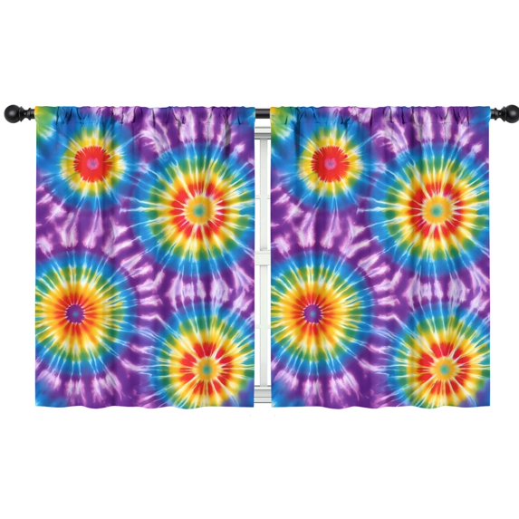 Blackout Kids Curtains,Colorful Rainbow Tie Dye Spiral Pattern Childrens Insulated Curtains Set Of 2,Bedroom Essentials,Toddler Room Decor 42"x54"